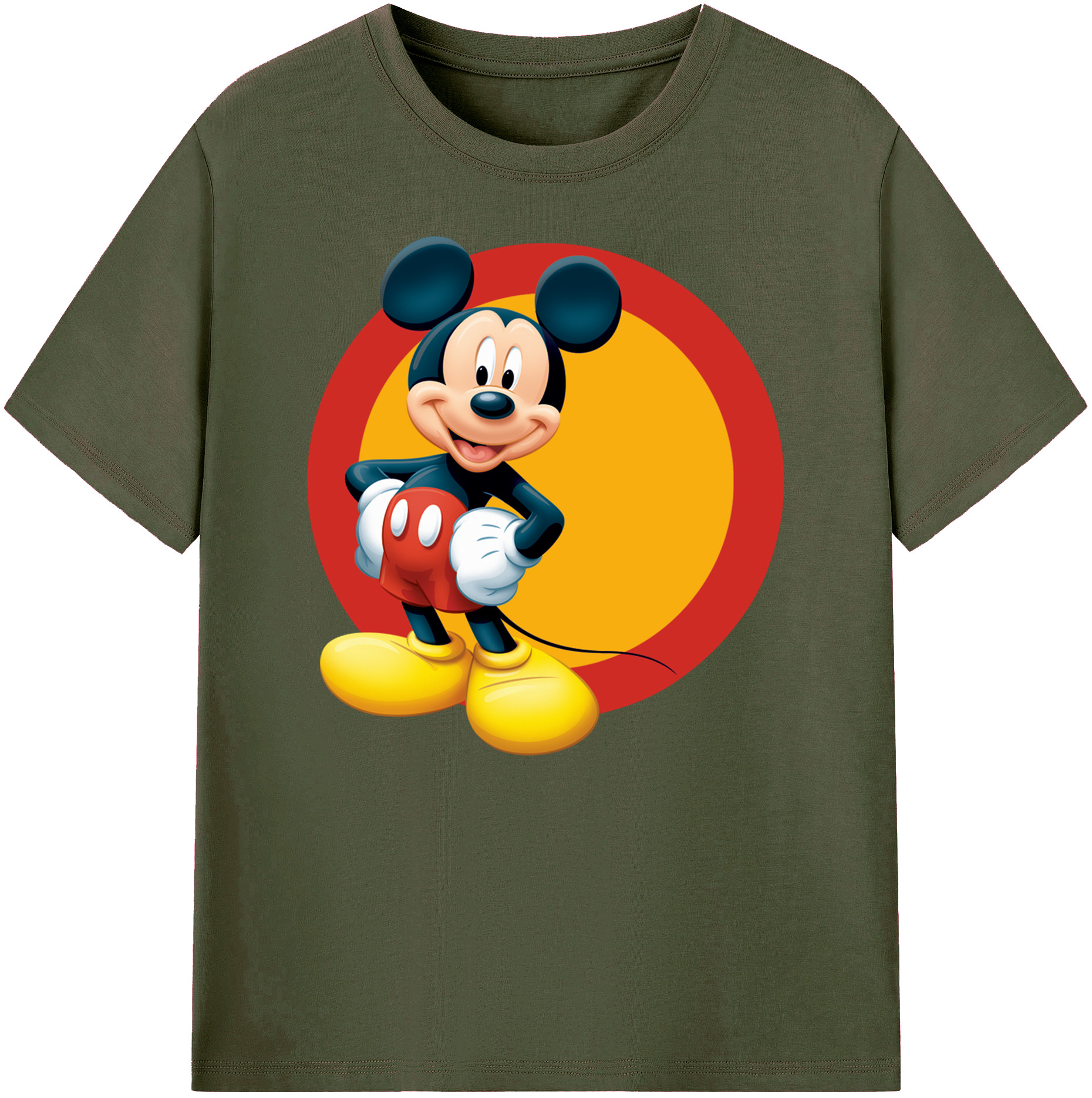 ミッキーマウス Mickey Mouse 綿100％ メンズ半袖Tシャツ｜肌触りやわらか＆通気性